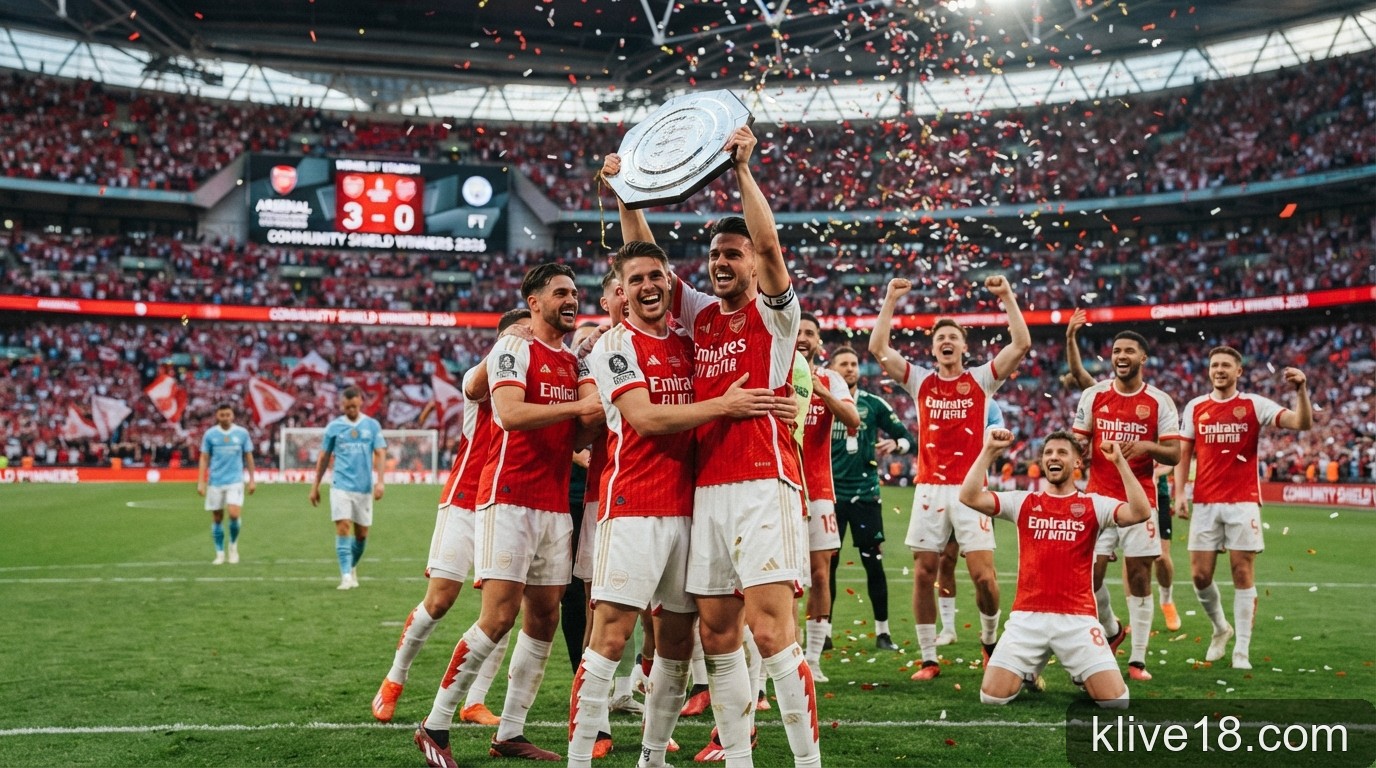 Arsenal thị uy sức mạnh: Hủy diệt Man City 3-0, giành Siêu cúp Anh 2026